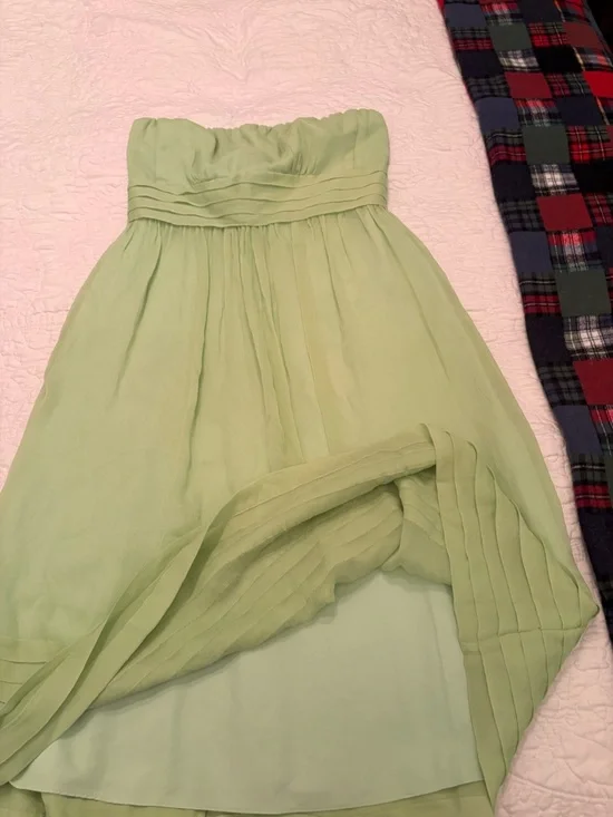 JCrew Strapless Light Green Pleated Cocktail Dress - Picture 5 of 5